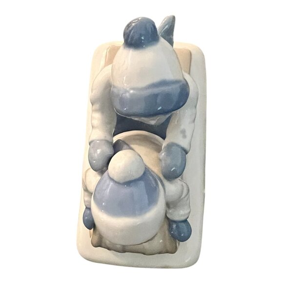 Vintage Paul Sebastian 1992 Children On Sled Porcelain Figurine 6" X 6" X 3" Mad - Picture 5 of 7